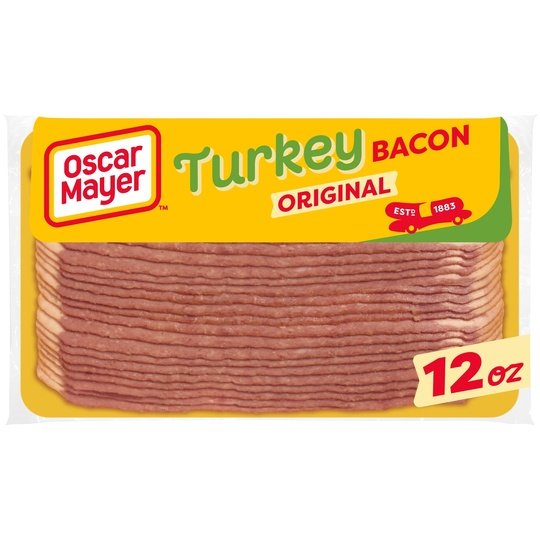 Oscar Mayer Gluten Free Turkey Bacon with 58% Less Fat & 57% Less Sodium, 12 oz Pack, 21-23 Slices