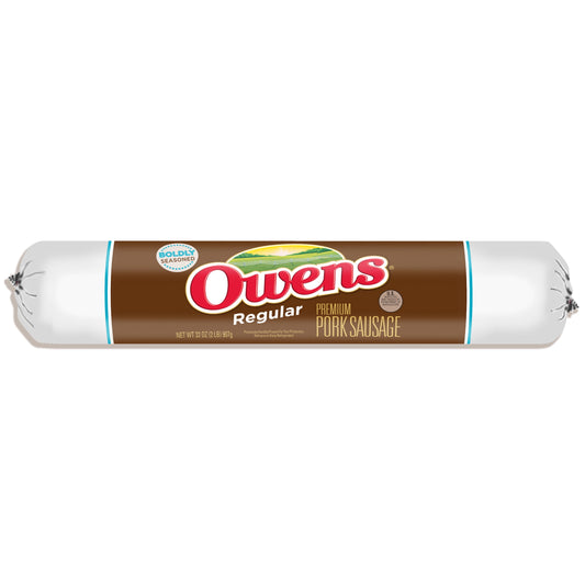 Owens Premium Pork Regular Sausage Roll, 32 oz (Fresh Sausage)
