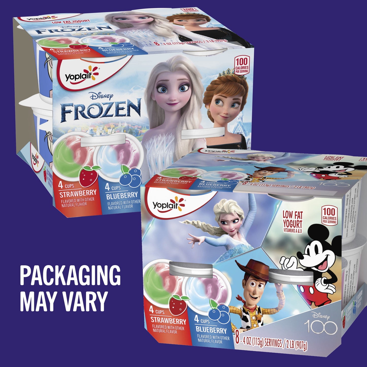 Yoplait Strawberry & Blueberry Low Fat Kids Yogurt Pack, 8 Yogurt Cups