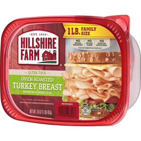 Hillshire Farm Sliced Oven Roasted Turkey Breast Deli Lunch Meat, Family Size, 1 lb