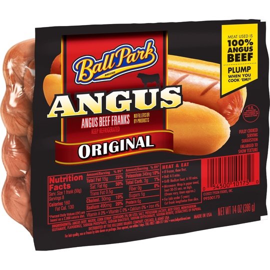 Ball Park Original Angus Beef Hot Dogs, 14 oz, 8 Ct