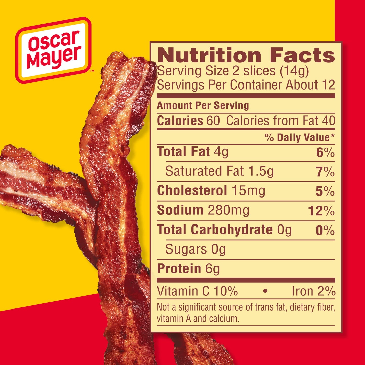 Oscar Mayer Fully Cooked Original Bacon Mega Pack, 6.3 oz Box