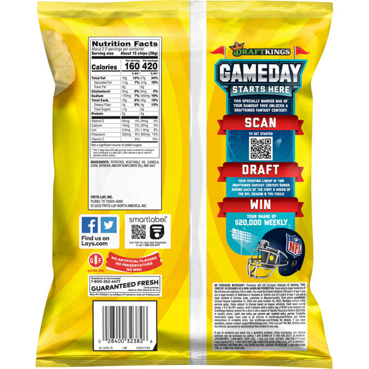 Lay's Classic Potato Chips Snack Chips, 2.625 oz Bag