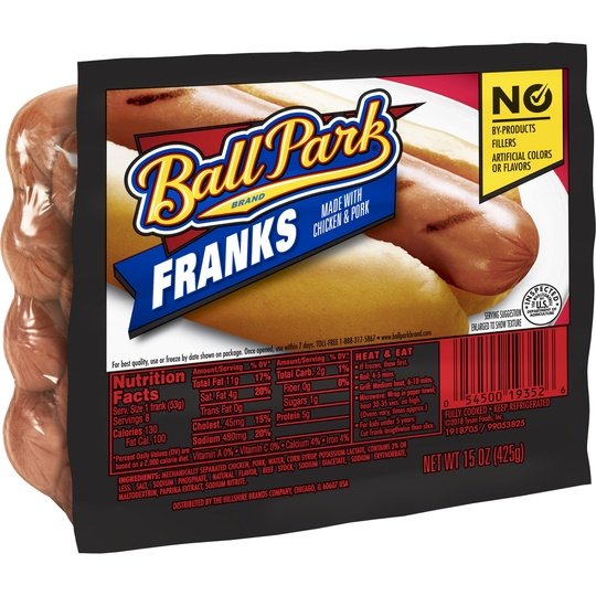 Ball Park Classic Hot Dogs, 15 oz, 8 Count