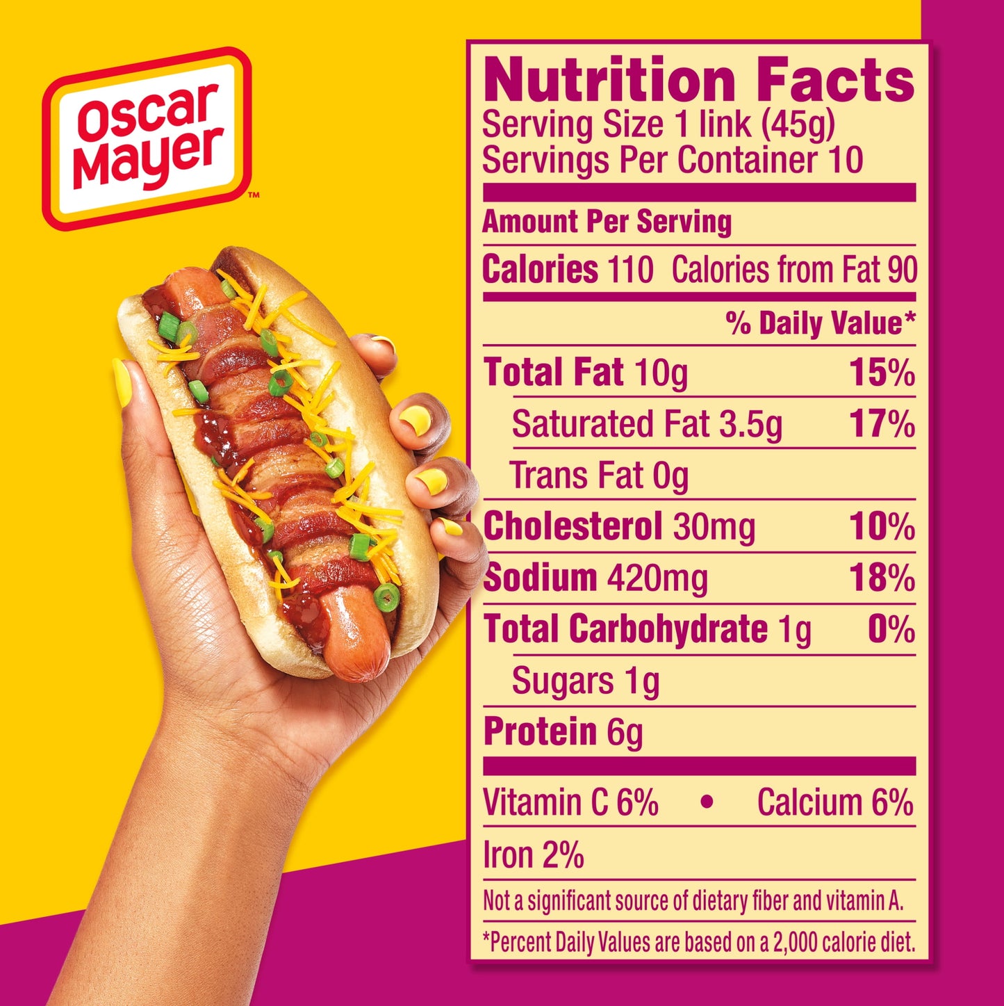 Oscar Mayer Uncured Cheese Hot Dogs, 10 ct. Pack