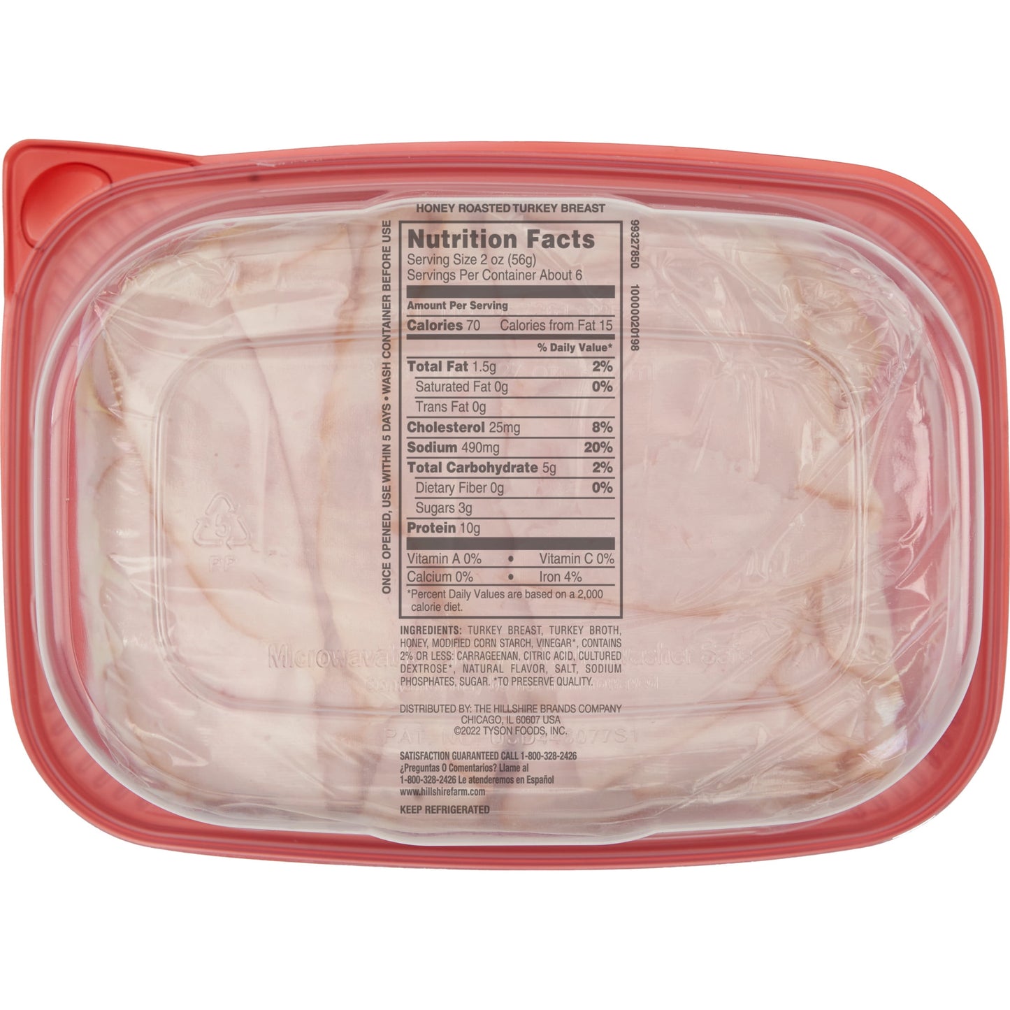 Hillshire Farm Sliced Honey Roasted Turkey Breast Deli Lunch Meat, 22 oz