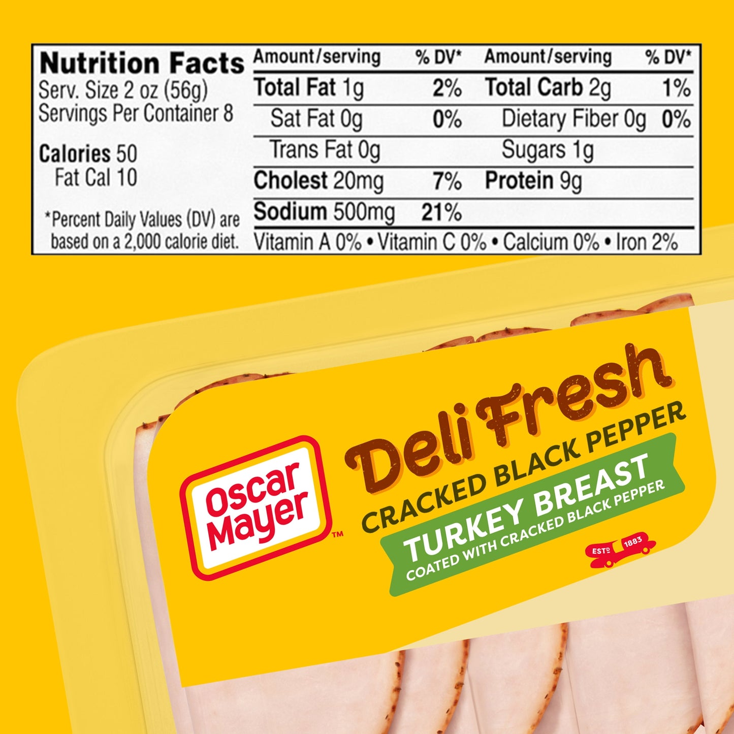 Oscar Mayer Deli Fresh Cracked Black Pepper Sliced Turkey Breast Deli Lunch Meat Family Size, 16 oz Package