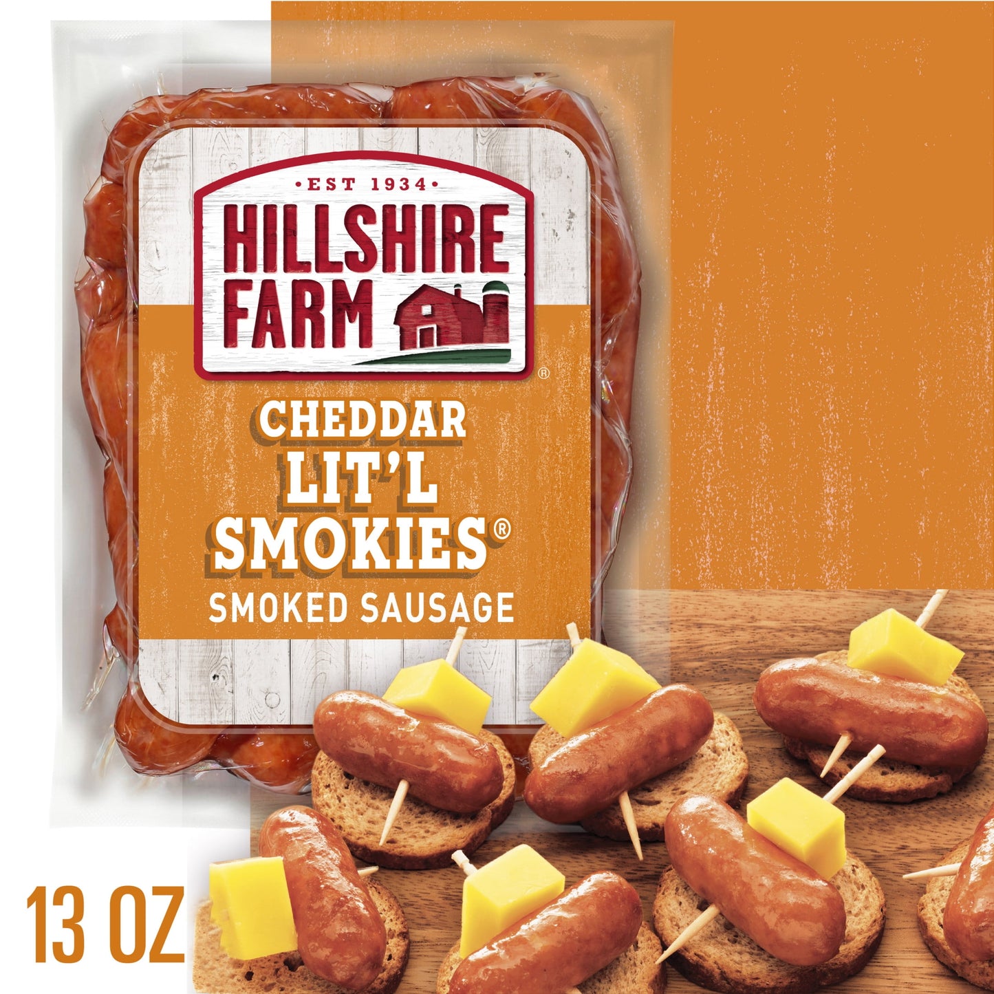 Hillshire Farm Cheddar Lit'l Smokies Smoked Sausage, 13 oz