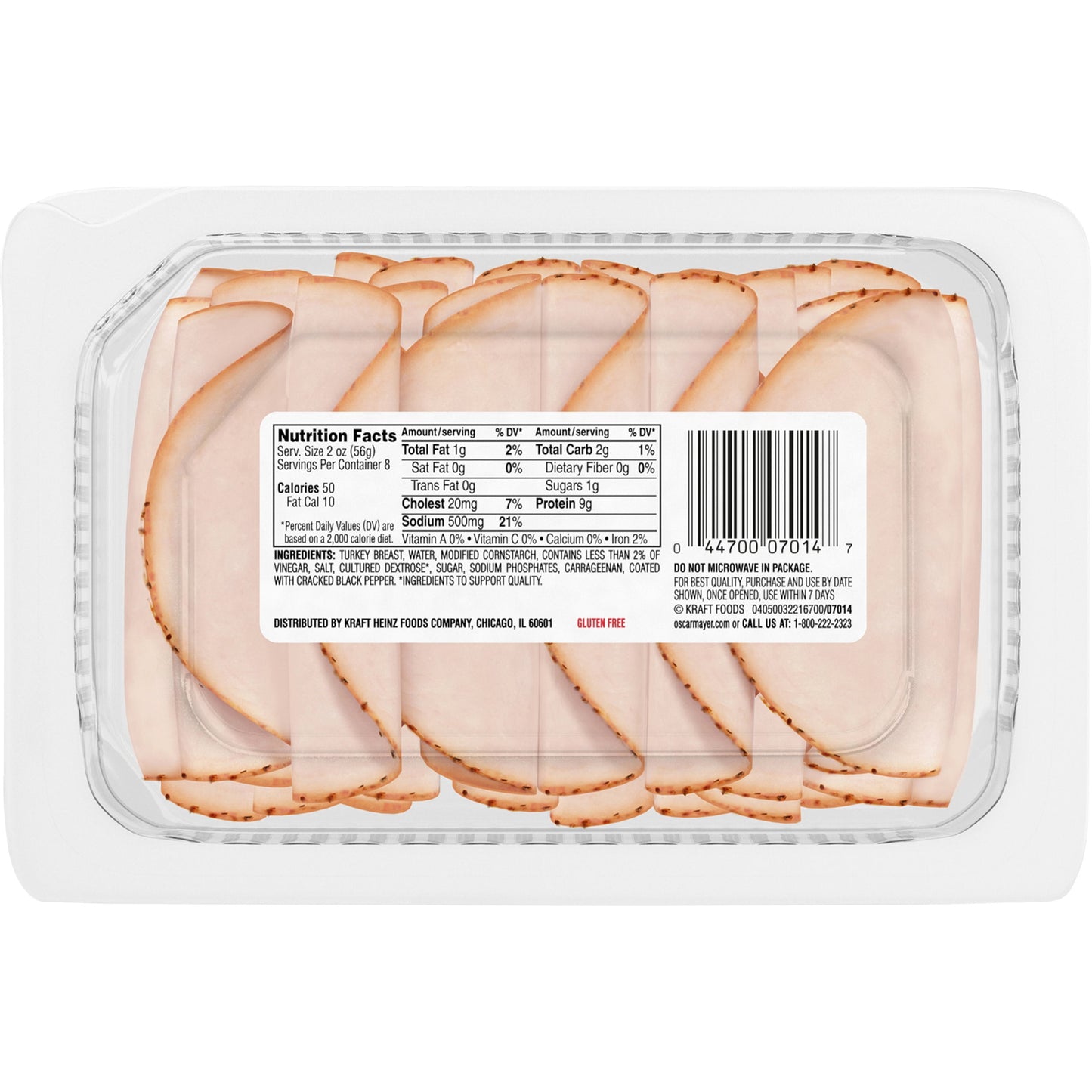 Oscar Mayer Deli Fresh Cracked Black Pepper Sliced Turkey Breast Deli Lunch Meat Family Size, 16 oz Package