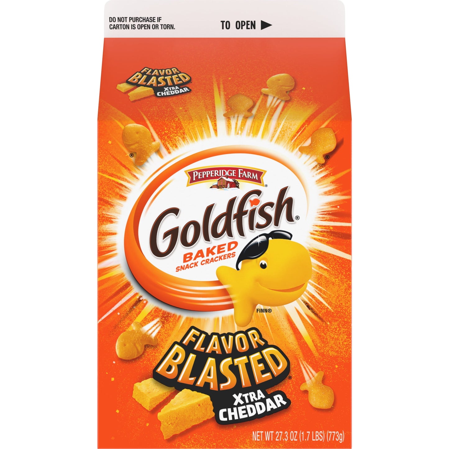 Goldfish Flavor Blasted Xtra Cheddar Cheese Crackers, 27.3 oz Carton