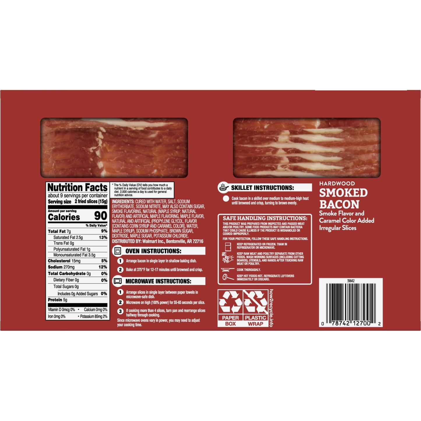 Country Farmhouse Hardwood Smoked Irregular Slices Bacon, 16 oz