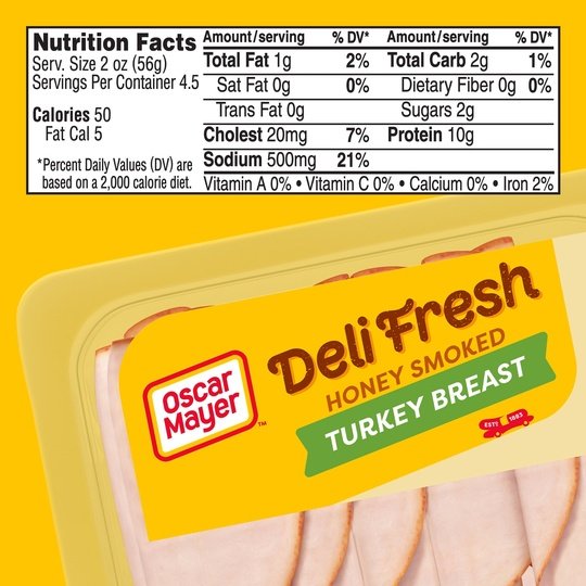 Oscar Mayer Deli Fresh Honey Smoked Sliced Turkey Breast Deli Lunch Meat, 9 oz Package