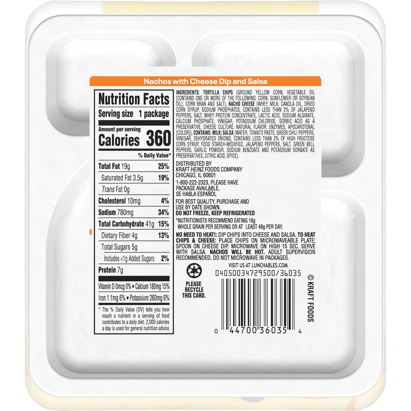 Lunchables Nachos Cheese Dip & Salsa Kids Lunch Snack, 4.4 oz Tray