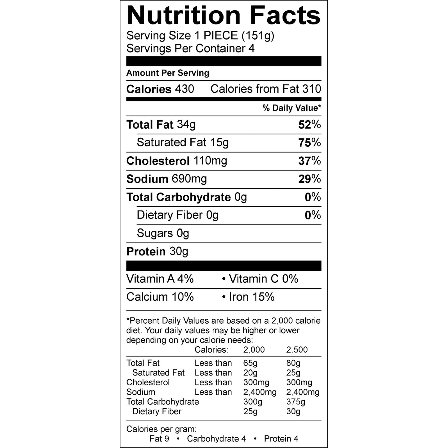 Bacon Cheddar Ground Beef Burgers, 4 Count, 1.33 lb Tray