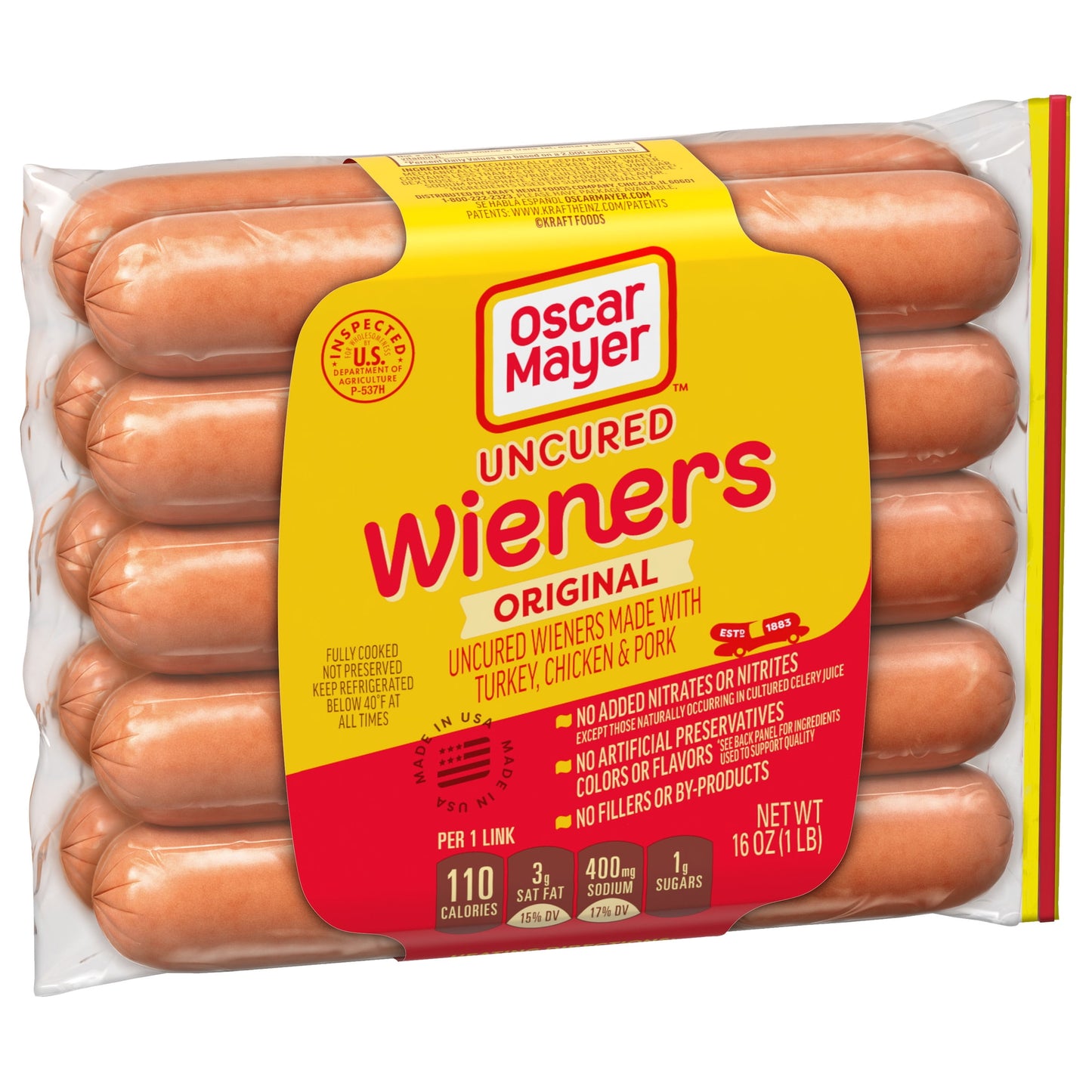 Oscar Mayer Classic Uncured Wieners Hot Dogs, 10 ct. Pack