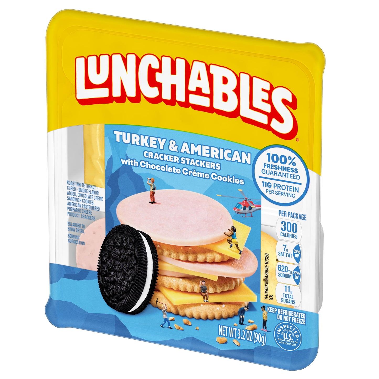 Lunchables Turkey & American Cheese Cracker Stackers Kids Lunch Snack, 3.2 oz Tray